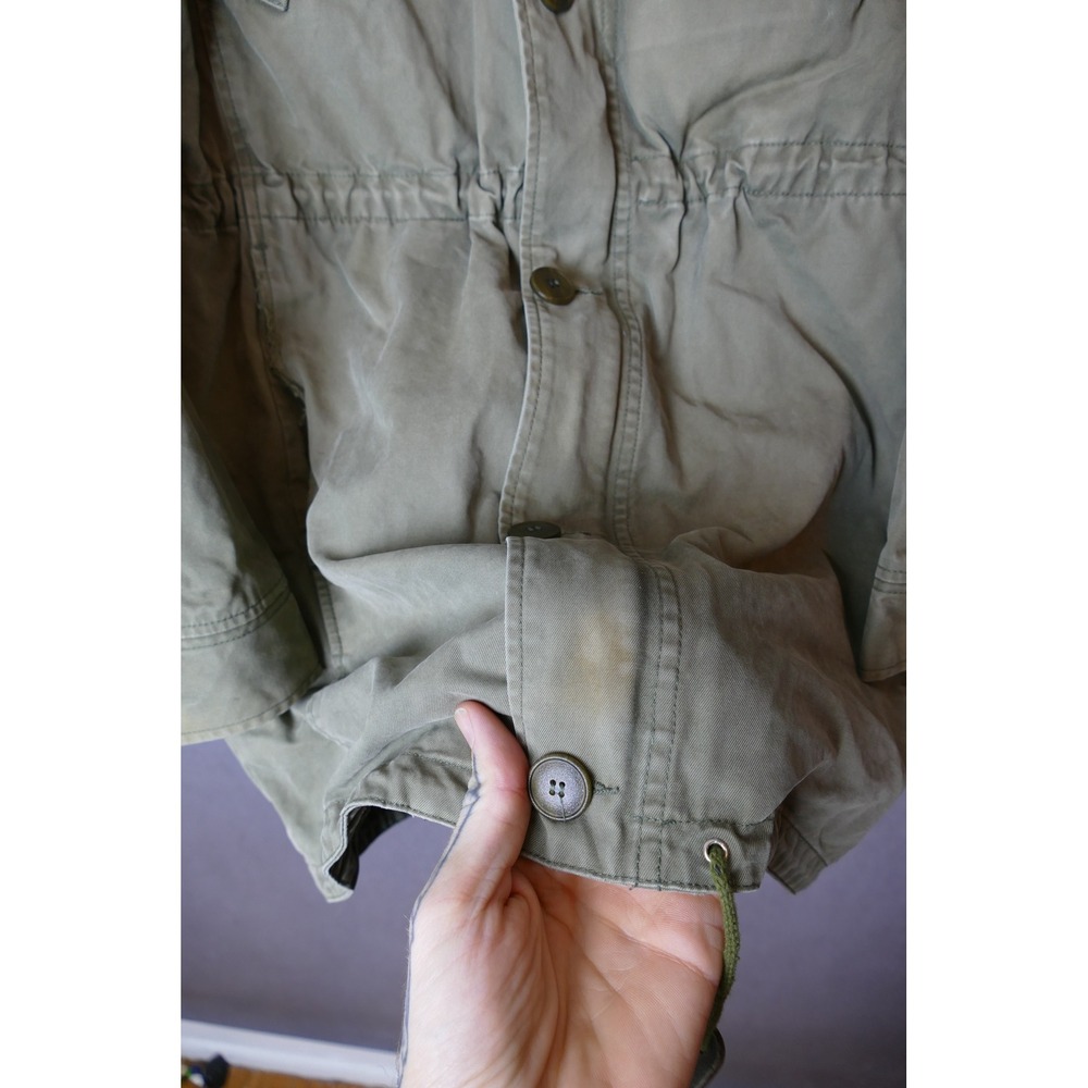 APC Paris Military Hooded Fishtail‎ Parka Jacket Olive Green Cotton Blend Size S - Picture 7 of 11